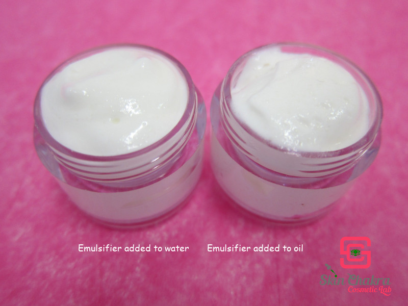 different textures for the emulsion with polyaquol 2W